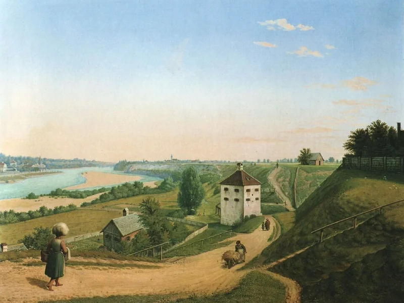 1787-Carl Heinrich Wenng - La Pump House a Brunnthal, vicino a Haidhausen